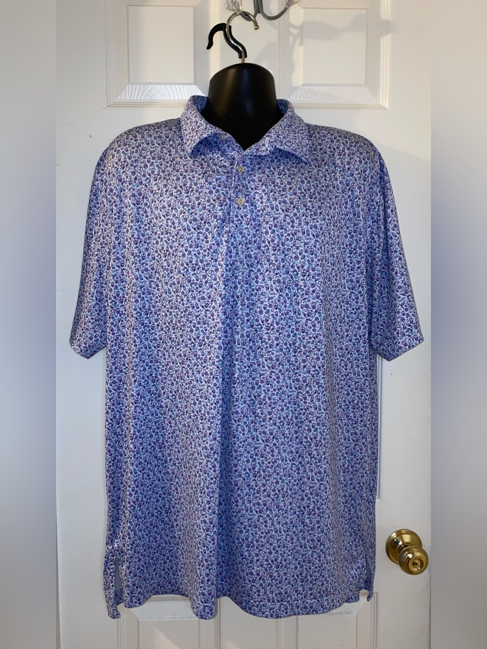 Peter Millar Summer Comfort Blue Cocktail Golf/Polo Shirt